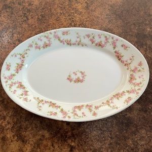 Vintage Bridal Rose Germany Platter - pink roses